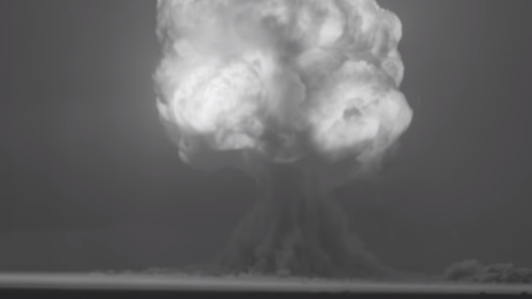 A screenshot from restored footage of the Trinity test, the world's first nuclear weapons explosion, on July 16, 1945 - Sputnik International