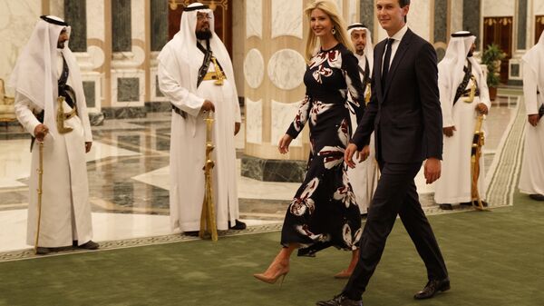 In this Saturday, May 20, 2017, file photo, White House senior adviser Jared Kushner, right, walks with Ivanka Trump at the Royal Court Palace, in Riyadh, Saudi Arabia. - Sputnik International