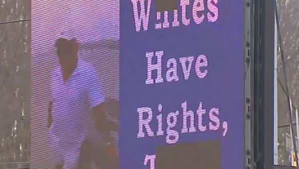 WPXI screenshot of Pennsylvania man's billboard - White Have Rights, Too slide - Sputnik International
