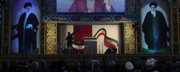 Hezbollah leader Sayyed Hassan Nasrallah delivers a live broadcast speech, during a rally to commemorate the 40th anniversary of Iran's Islamic Revolution, in southern Beirut, Lebanon, Wednesday, Feb. 6, 2019 - Sputnik International