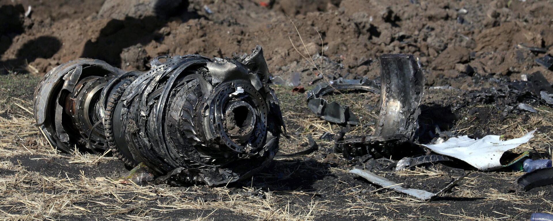 Engine parts are seen at the scene of the Ethiopian Airlines Flight ET 302 plane crash, near the town of Bishoftu, southeast of Addis Ababa, Ethiopia March 11, 2019 - Sputnik International, 1920, 04.04.2019