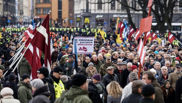 People Take Part in Waffen-SS Veterans March in Riga - Sputnik International