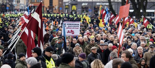 People Take Part in Waffen-SS Veterans March in Riga - Sputnik International