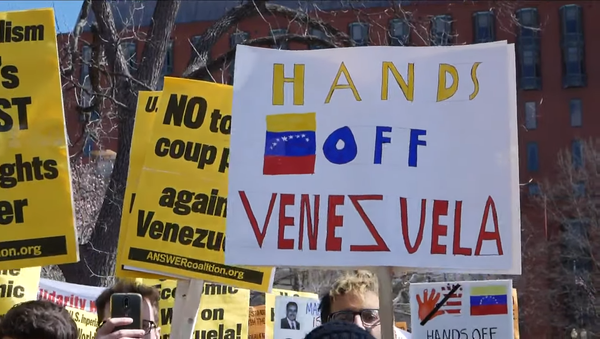Protesters rally in Washington, DC, supporting Venezuelan President Nicolas Maduro - Sputnik International