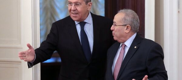 Algerian Foreign Minister and Deputy Prime Minister Ramtane Lamamra with Russian Foreign Minister Sergei Lavrov. - Sputnik International