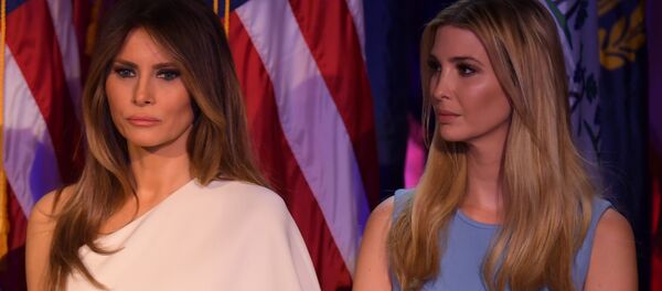 Melania Trump (L) and Ivanka Trump look on as Republican presidential elect Donald Trump speaks during election night at the New York Hilton Midtown in New York on November 9, 2016. Melania Trump (L) and Ivanka Trump look on as Republican presidential elect Donald Trump speaks during election night at the New York Hilton Midtown in New York on November 9, 2016. - Sputnik International