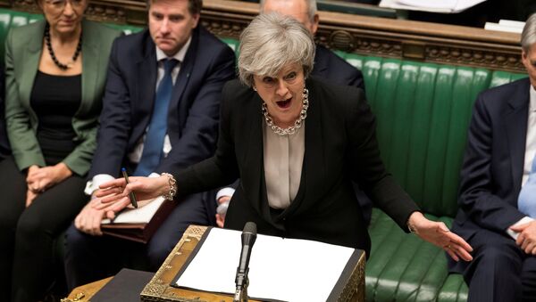 Britain's Prime Minister Theresa May speaks during a debate on her Brexit 'plan B' in Parliament, in London, Britain, January 29, 2019 - Sputnik International