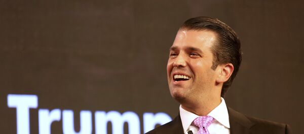 Donald Trump Jr, the eldest son of US President Donald Trump, speaks at a Global Business Summit in New Delhi, India, Friday, Feb. 23, 2018 - Sputnik International