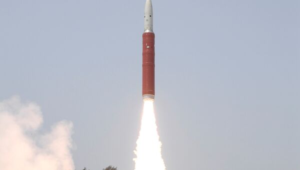 A Ballistic Missile Defence (BMD) Interceptor takes off to hit one of India's satellites in the first such test, from the Dr. A.P.J. Abdul Kalam Island, in the eastern state of Odisha, India, March 27, 2019 - Sputnik International