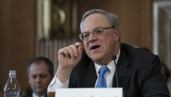 David Bernhardt, a former oil and gas lobbyist, speaks before the Senate Energy and Natural Resources Committee at his confirmation hearing to head the Interior Department, on Capitol Hill in Washington, Thursday, March 28, 2019. - Sputnik International