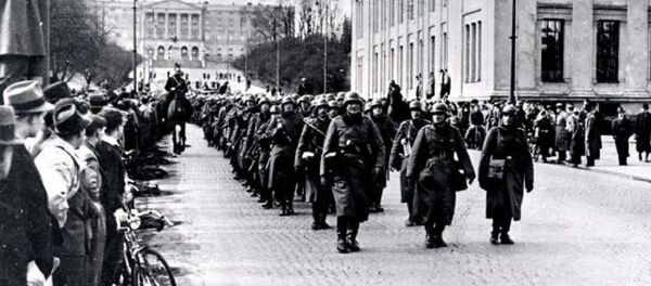 German soldiers marching through Oslo on 9 April 1940 - Sputnik International