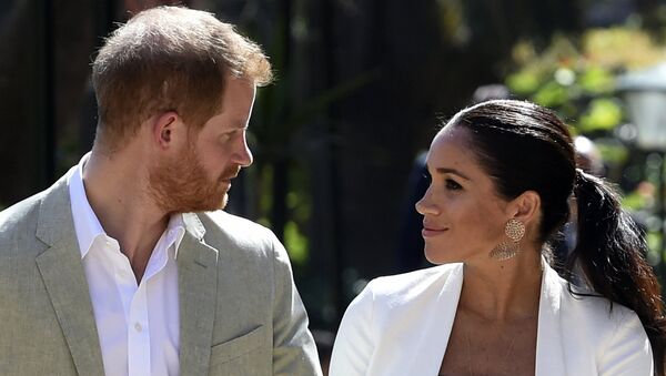 Britain's Prince Harry and Meghan, Duchess of Sussex visit the Andalusian Gardens in Rabat, Morocco, Monday, Feb. 25, 2019. The Duke and Duchess of Sussex are on a three day visit to the country. - Sputnik International