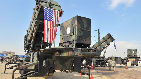 A US Army's Patriot Surface-to Air missile system is displayed during the Air Power Day at the US airbase in Osan, south of Seoul on October 12, 2008 - Sputnik International