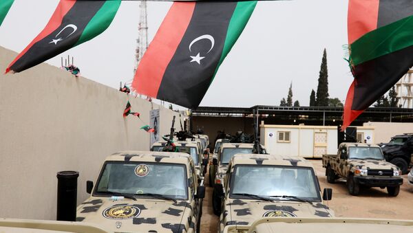 Military vehicles, which were confiscated from Libyan commander Khalifa Haftar's troops, are seen in Zawiyah, west of Tripoli, Libya April 5, 2019. - Sputnik International