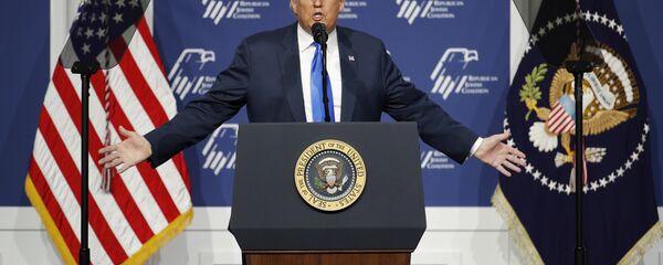 President Donald Trump speaks at an annual meeting of the Republican Jewish Coalition, Saturday, April 6, 2019, in Las Vegas. - Sputnik International