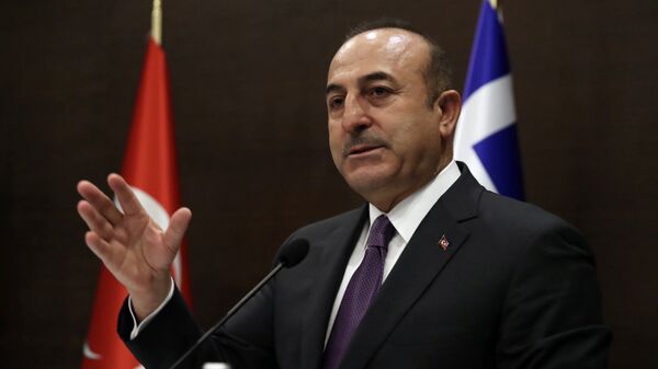 Turkey's Foreign Minister Mevlut Cavusoglu speaks to the media - Sputnik International