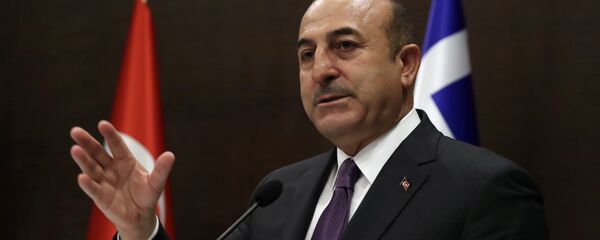 Turkey's Foreign Minister Mevlut Cavusoglu speaks to the media - Sputnik International