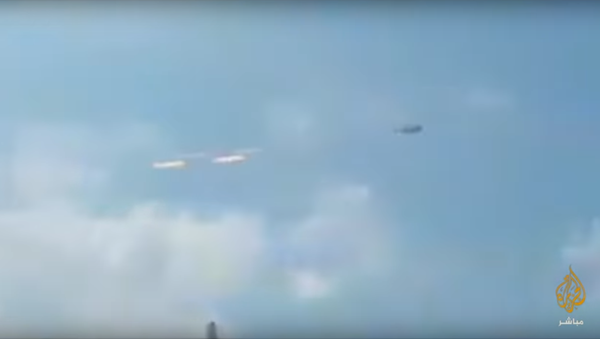 A still from an alleged video of LNA airstrike against Mitiga airport in Tripoli - Sputnik International