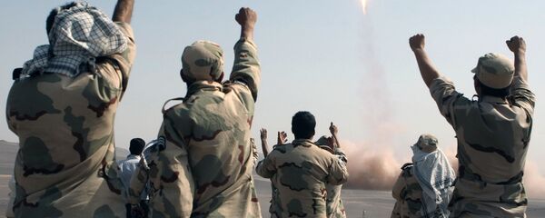 IRGC celebrating missile launch IRGC celebrating missile launch - Sputnik International