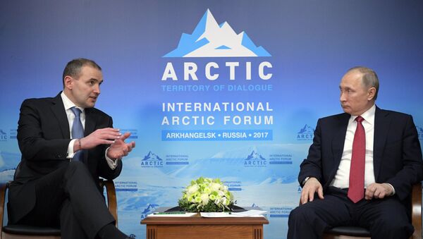 Russian President Vladimir Putin with Iceland's President Gudni Thorlacius Johannesson, 30 March 2017 - Sputnik International