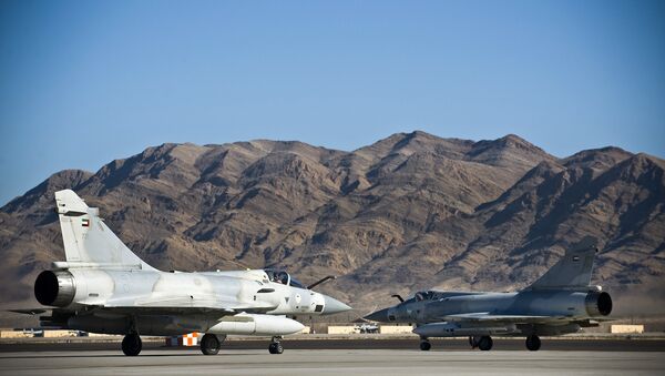 United Arab Emirates Air Force Dassault Mirage 2000-9s taxi to the active runway at Nellis AFB - Sputnik International