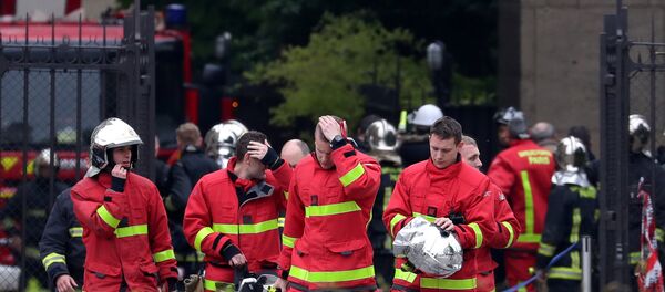 Firefighters leave Notre-Dame Cathedral after a fire devastated large parts of the gothic gem in Paris, France April 16, 2019 Firefighters leave Notre-Dame Cathedral after a fire devastated large parts of the gothic gem in Paris, France April 16, 2019 - Sputnik International