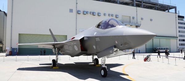 This picture taken on June 5, 2017 shows the first F-35A stealth fighter assembled in Japan, unveiled at a Mitsubishi Heavy Industries factory in Toyoyama, Aichi Prefecture - Sputnik International