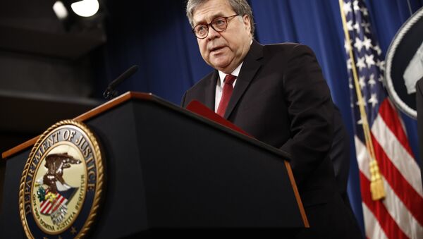 Attorney General William Barr speaks about the release of a redacted version of special counsel Robert Mueller's report during a news conference, Thursday, April 18, 2019, at the Department of Justice in Washington - Sputnik International