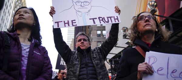 Activists participate in a 'Release the Report' rally in Times Square, April 4, 2019 in New York City Activists participate in a 'Release the Report' rally in Times Square, April 4, 2019 in New York City - Sputnik International