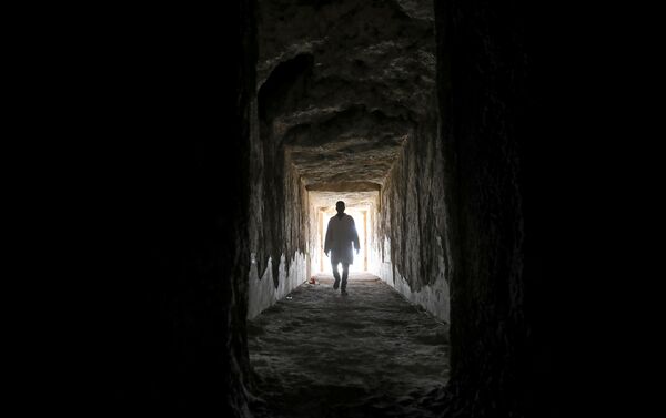An Egyptian archaeologist walks inside one of the largest newly discovered pharaonic tombs Shedsu Djehuty in Luxor, Egypt April 18, 2019 - Sputnik International