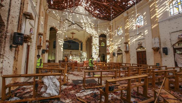 A view of St. Sebastian's Church damaged in blast in Negombo, north of Colombo, Sri Lanka, Sunday, April 21, 2019. - Sputnik International