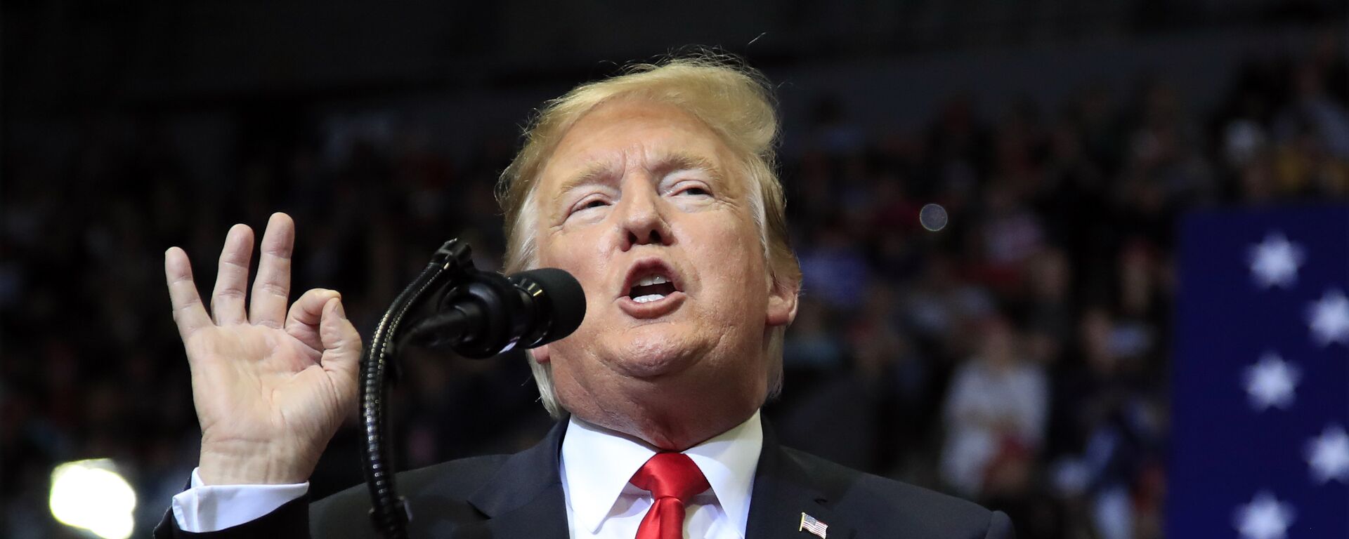 In this March 28, 2019 file photo, President Donald Trump speaks at a campaign rally in Grand Rapids, Mich  - Sputnik International, 1920, 25.06.2025