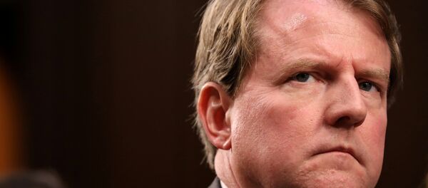 White House Counsel McGahn listens during the confirmation hearing for U.S. Supreme Court nominee Kavanaugh on Capitol Hill in Washington White House Counsel McGahn listens during the confirmation hearing for U.S. Supreme Court nominee Kavanaugh on Capitol Hill in Washington - Sputnik International