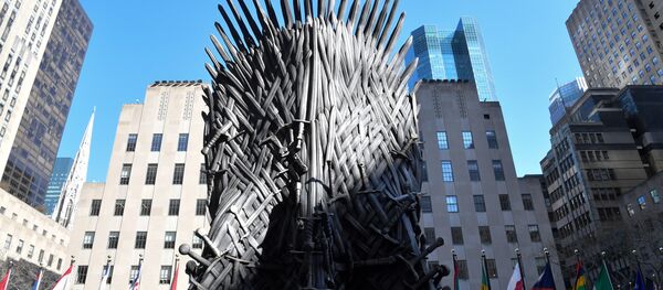 A giant Iron Throne is on display ahead of the Game of Thrones eighth and final season at Radio City Music Hall on April 3, 2019 in New York city A giant Iron Throne is on display ahead of the Game of Thrones eighth and final season at Radio City Music Hall on April 3, 2019 in New York city - Sputnik International