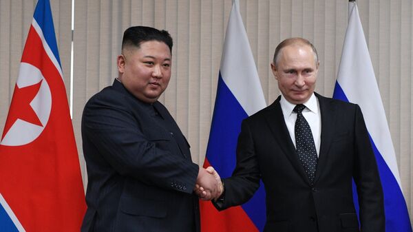 The Russian President V. Putin met the leader of the DPRK Kim Jong-un - Sputnik International