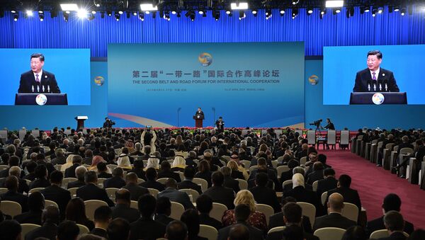 Xi Jinping speaks at the opening ceremony of the second Belt and Road forum in Beijing - Sputnik International