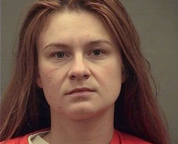 Maria Butina appears in a police booking photograph released by the Alexandria Sheriff's Office Maria Butina appears in a police booking photograph released by the Alexandria Sheriff's Office - Sputnik International