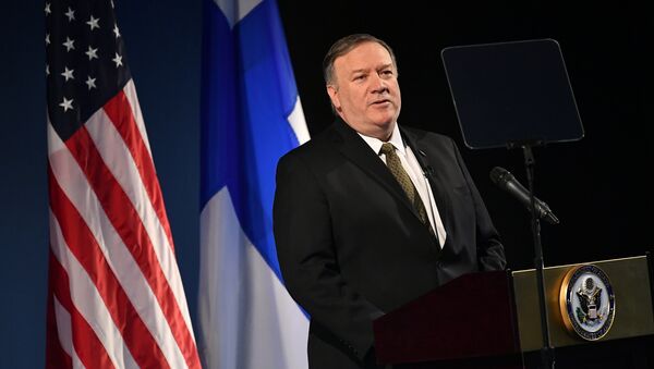 U.S. Secretary of State Mike Pompeo speaks on Arctic policy at the Lappi Areena in Rovaniemi, Finland May 6, 2019 - Sputnik International
