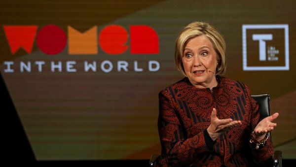 Former Secretary of State Hillary Clinton speaks on stage at the Women In The World Summit in New York - Sputnik International