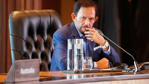 Brunei's Sultan Hassanal Bolkiah attends the retreat session during the APEC Summit in Port Moresby, Papua New Guinea - Sputnik International