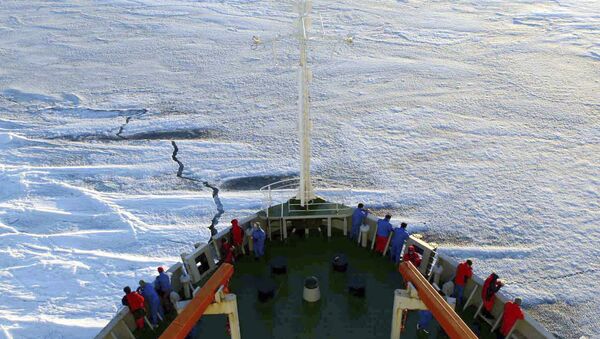 In this Dec. 17, 2005 file photo released by Xinhua News Agency, members of the Chinese Antarctica Research Team wait for the arrival at the continent on board of the polar expedition ship Xuelong - Sputnik International