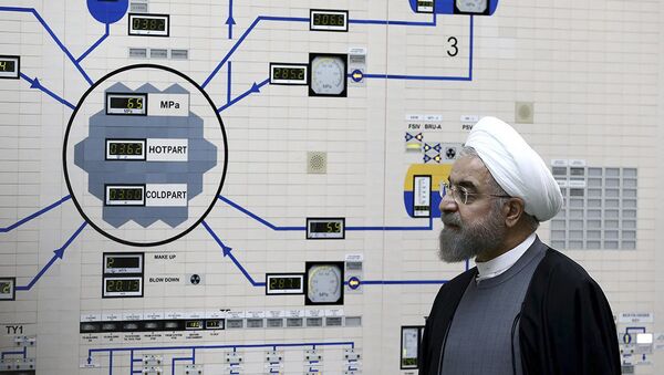 In this Jan. 13, 2015, file photo released by the Iranian President's Office, President Hassan Rouhani visits the Bushehr nuclear power plant just outside of Bushehr, Iran - Sputnik International