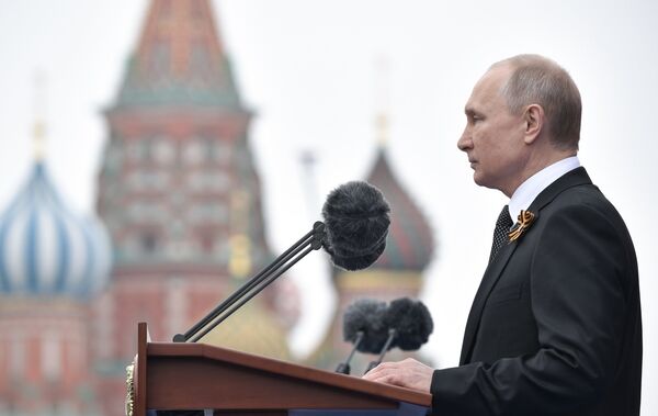 Russian President Vladimir Putin delivers his speech during the Victory Day parade at the Red Square in Moscow on 9 May, 2019 Russian President Vladimir Putin delivers his speech during the Victory Day parade at the Red Square in Moscow on 9 May, 2019 - Sputnik International