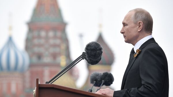 Russian President Vladimir Putin delivers his speech during the Victory Day parade at the Red Square in Moscow on 9 May, 2019 - Sputnik International