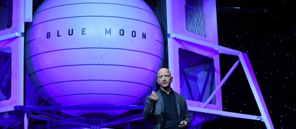 Founder, Chairman, CEO and President of Amazon Jeff Bezos unveils his space compFounder, Chairman, CEO and President of Amazon Jeff Bezos unveils his space company Blue Origin's space exploration lunar lander rocket called Blue Moon during an unveiling event in Washington, U.S., May 9, 2019. REUTERS/Clodagh Kilcoyneany Blue Origin's space exploration lunar lander rocket called Blue Moon during an unveiling event in Washington, U.S., May 9, 2019. REUTERS/Clodagh Kilcoyne - Sputnik International