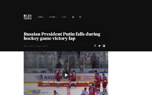CBS's take on Putin's tumble. - Sputnik International