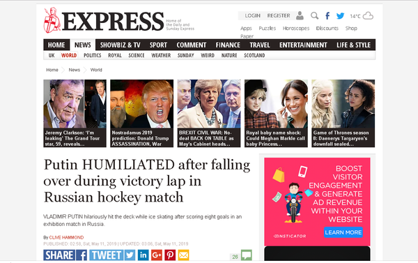 'Putin HUMILIATED' was the Express's take. - Sputnik International