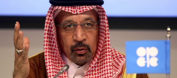 FILE - In this June 23, 2018 file photo, Saudi Energy Minister Khalid al-Falih attends a news conference in Vienna, Austria. Saudi Arabia said on Thursday, Aug. 23, 2018 that it remains committed to an initial public offering of the state-run oil behemoth Saudi Aramco despite delays and growing speculation it may never be listed. (AP Photo/Ronald Zak, File) - Sputnik International