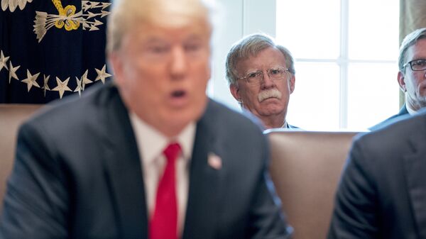 National security adviser John Bolton listens as President Donald Trump speaks during a cabinet meeting in the Cabinet Room of the White House - Sputnik International