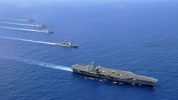  USS Nimitz, USS Chosin, USS Sampson, and USS Pinkney in South China Sea (File) - Sputnik International